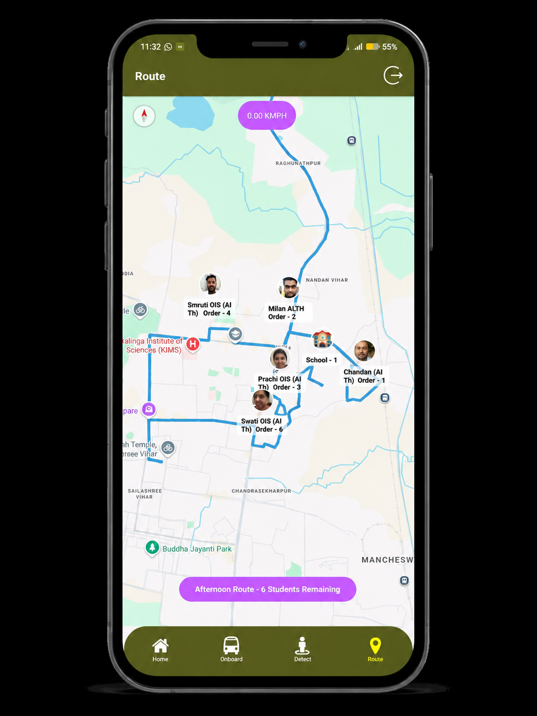 Transport App screen 1